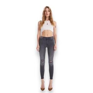 Mother Looker Ankle Fray Last Chance Saloon Gray Skinny Jeans Women's 26
